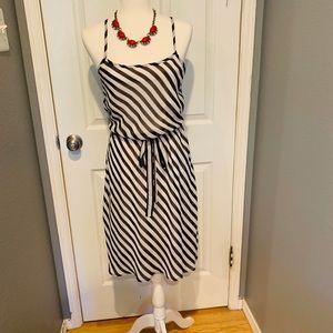 Navy striped dress